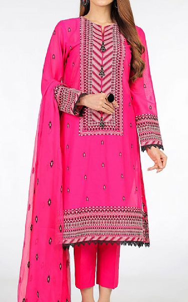 Bareeze Hot Pink Lawn Suit | Pakistani Lawn Dress in USA- Image 1