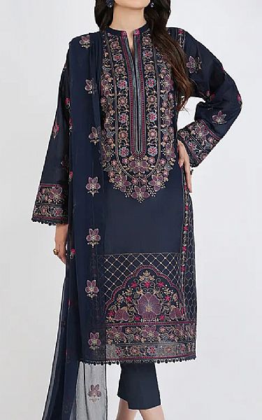 Bareeze Navy Blue Lawn Suit | Pakistani Lawn Dress in USA- Image 1