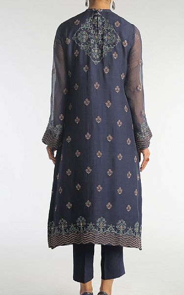 Bareeze Teal Blue Chiffon Suit (2 Pcs) | Pakistani Embroidered Chiffon Dresses- Image 2