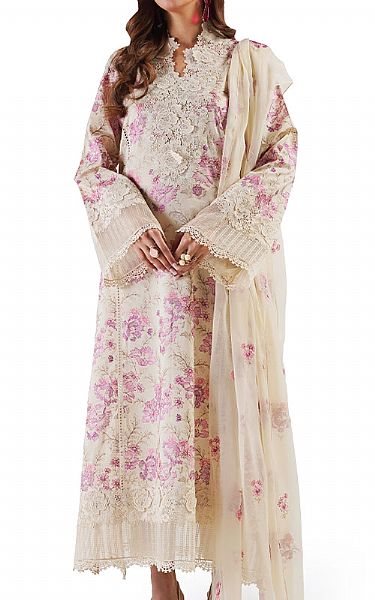 Bareeze Ivory/Lilac Lawn Suit | Pakistani Lawn Suits- Image 1