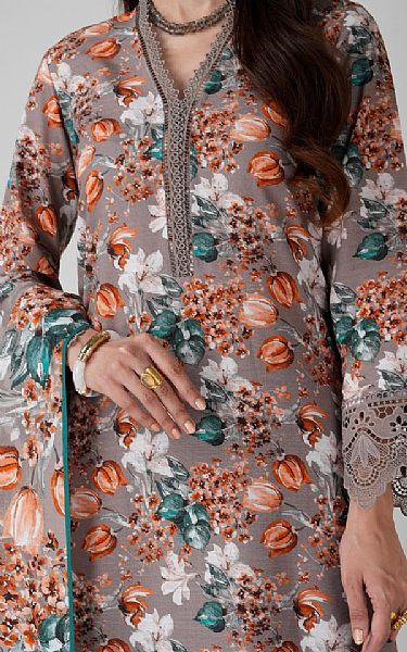 Bareeze Warm Grey Khaddar Suit | Pakistani Winter Dresses in USA- Image 2
