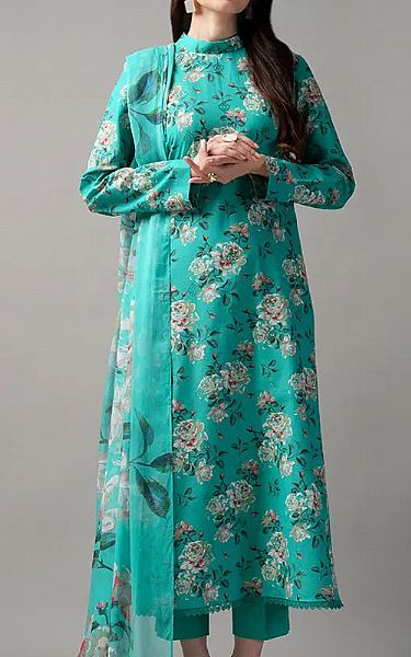 Bareeze Aqua Khaddar Suit | Pakistani Winter Dresses in USA- Image 1