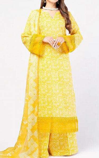 Bareeze Yellow Lawn Suit | Pakistani Lawn Dress in USA- Image 1