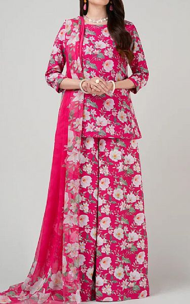 Bareeze Cerise Pink Lawn Suit | Pakistani Lawn Dress in USA- Image 1