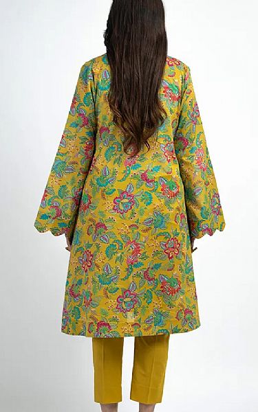 Bareeze Satin Sheen Gold Lawn Suit | Pakistani Lawn Dress in USA- Image 2