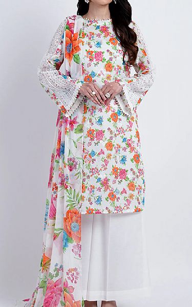 Bareeze Off White Lawn Suit | Pakistani Lawn Dress in USA- Image 1