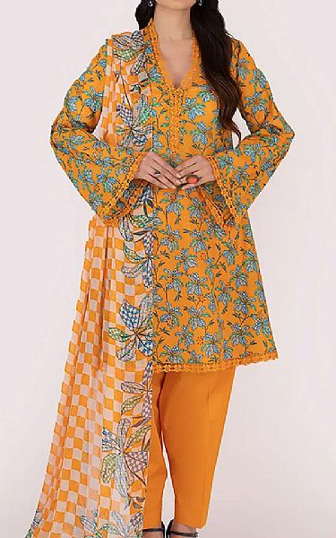 Bareeze Orange Lawn Suit | Pakistani Lawn Dress in USA- Image 1