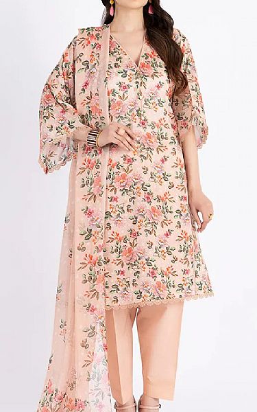 Bareeze Peach Lawn Suit | Pakistani Lawn Dress in USA- Image 1