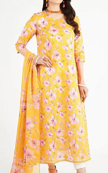 Bareeze Yellow Lawn Suit | Pakistani Lawn Dress in USA- Image 1