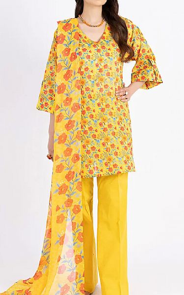 Bareeze Yellow Lawn Suit | Pakistani Lawn Dress in USA- Image 1