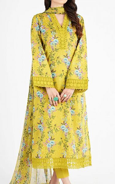 Bareeze Yellow Lawn Suit | Pakistani Lawn Dress in USA- Image 1