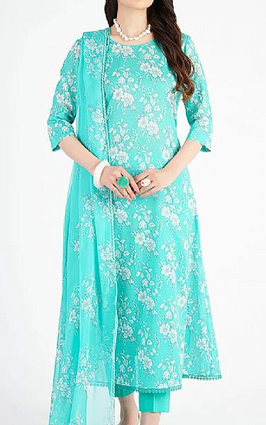 Bareeze Turquoise Lawn Suit | Pakistani Lawn Dress in USA- Image 1