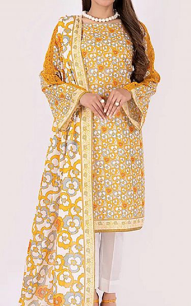 Bareeze Mustard Lawn Suit | Pakistani Lawn Dress in USA- Image 1