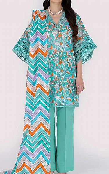 Bareeze Sea Green Lawn Suit | Pakistani Lawn Dress in USA- Image 1