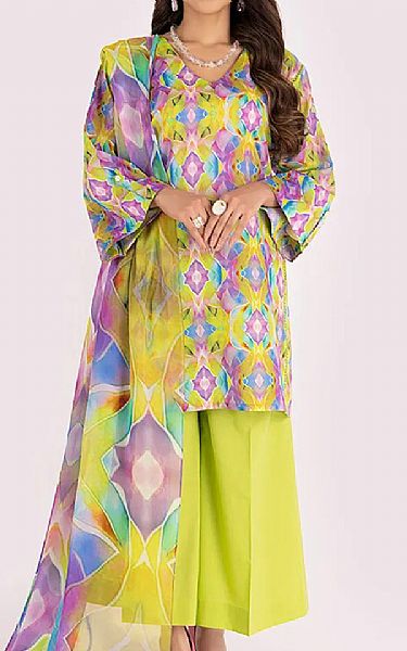 Bareeze Lime Green Lawn Suit | Pakistani Lawn Dress in USA- Image 1
