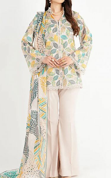 Bareeze Beige Lawn Suit | Pakistani Lawn Dress in USA- Image 1