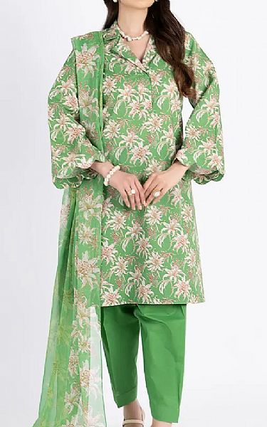 Bareeze Green Cambric Suit | Pakistani Lawn Dress in USA- Image 1