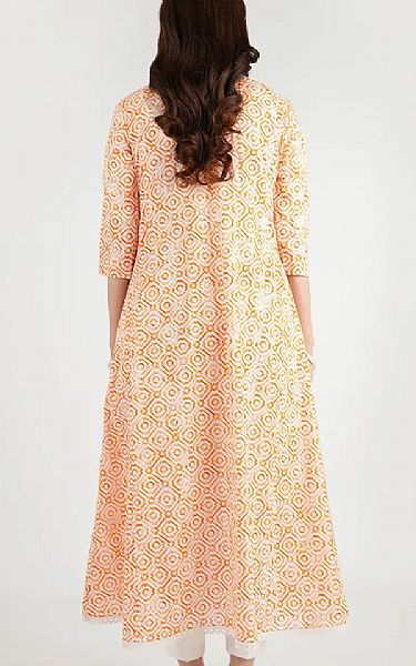 Bareeze Orange/Off White Lawn Suit | Pakistani Lawn Dress in USA- Image 2