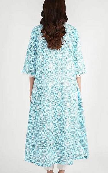 Bareeze Blue/Off White Lawn Suit | Pakistani Lawn Dress in USA- Image 2