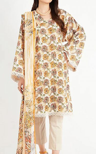 Bareeze Beige Lawn Suit | Pakistani Lawn Dress in USA- Image 1
