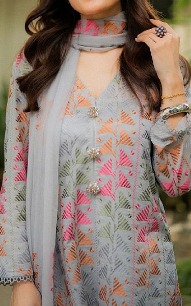 Bareeze Grey Lawn Suit | Pakistani Lawn Dress in USA- Image 2