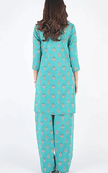 Bareeze Turquoise Cambric Suit | Pakistani Winter Dresses in USA- Image 2