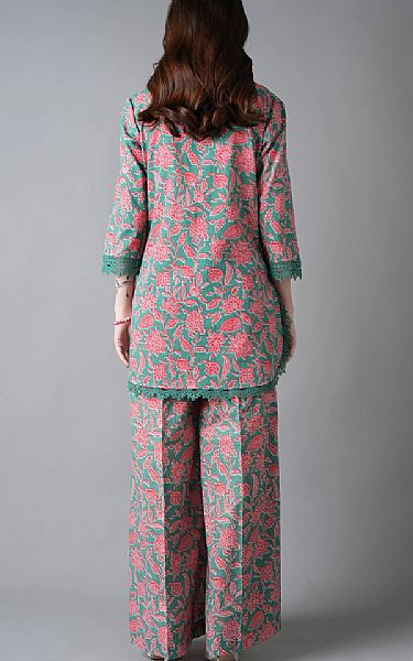 Bareeze Green/Pink Khaddar Suit | Pakistani Winter Dresses in USA- Image 2