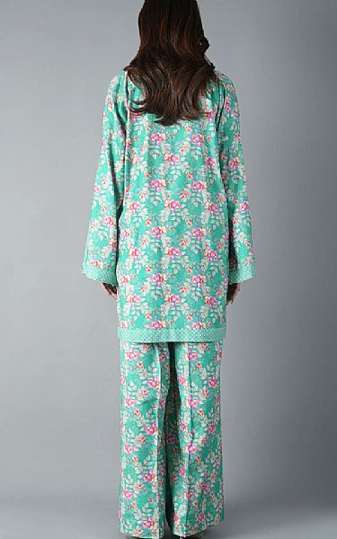 Bareeze Sea Green Jacquard Suit | Pakistani Winter Dresses in USA- Image 2