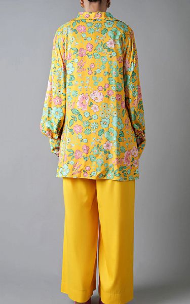 Bareeze Golden Yellow Linen Suit | Pakistani Winter Dresses in USA- Image 2
