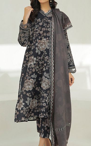 Baroque Black Khaddar Suit | Pakistani Winter Dresses- Image 1