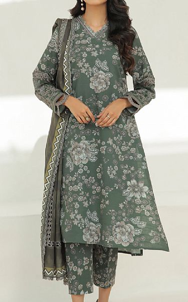 Baroque Viridian Green Khaddar Suit | Pakistani Winter Dresses- Image 1