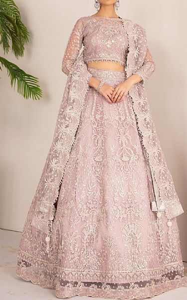 Baroque Rose Pink Net Suit | Pakistani Embroidered Chiffon Dresses USA- Image 1