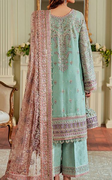 Baroque Turquoise Net Suit | Pakistani Embroidered Chiffon Dresses USA- Image 2