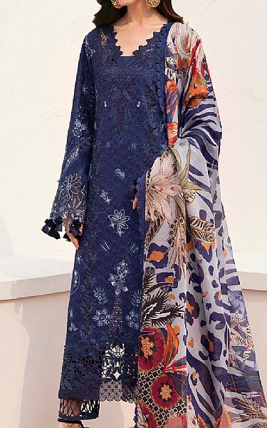 Baroque Navy Blue Lawn Suit | Pakistani Lawn Dress in USA- Image 1