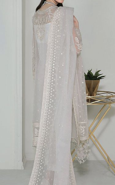Baroque White Organza Suit | Pakistani Embroidered Chiffon Dresses USA- Image 2