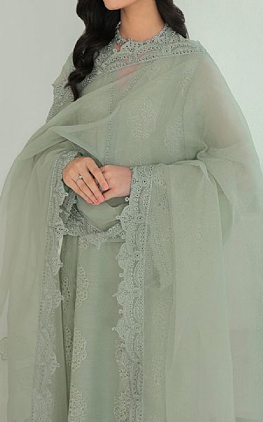 Baroque Sage Green Chiffon Suit | Pakistani Embroidered Chiffon Dresses USA- Image 3