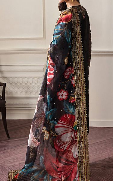 Baroque Black Organza Suit | Pakistani Embroidered Chiffon Dresses USA- Image 2