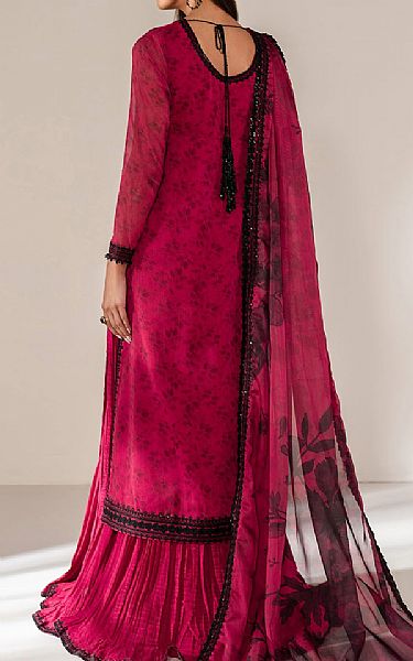 Baroque Cerise Pink Chiffon Suit | Pakistani Embroidered Chiffon Dresses USA- Image 2