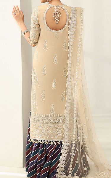 Baroque Tan Net Suit | Pakistani Embroidered Chiffon Dresses USA- Image 2