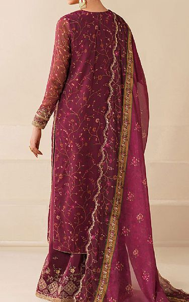 Baroque Light Burgundy Chiffon Suit | Pakistani Embroidered Chiffon Dresses USA- Image 2