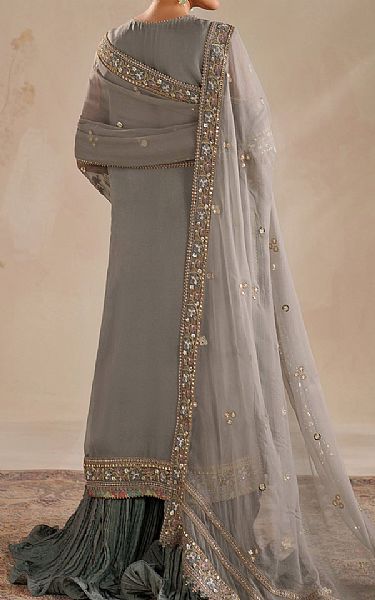 Baroque Grey Chiffon Suit | Pakistani Embroidered Chiffon Dresses USA- Image 2