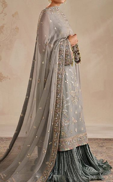 Baroque Grey Chiffon Suit | Pakistani Embroidered Chiffon Dresses USA- Image 3
