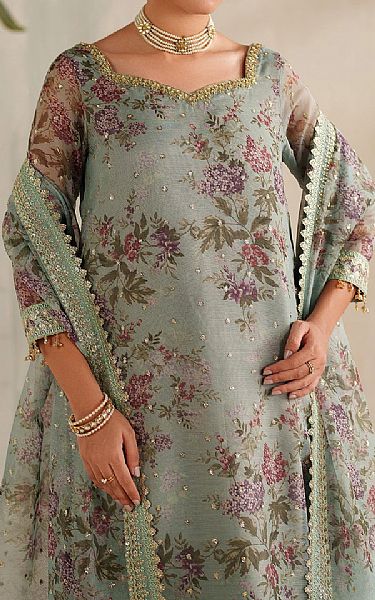 Baroque Sea Mist Net Suit | Pakistani Embroidered Chiffon Dresses USA- Image 3