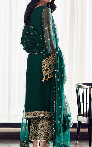 Baroque Teal Chiffon Suit | Pakistani Embroidered Chiffon Dresses USA- Image 2