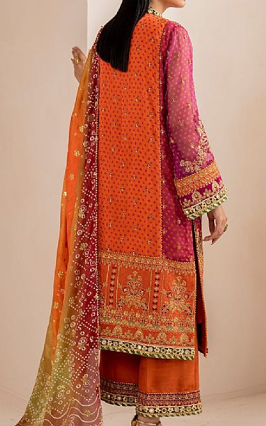 Baroque Bright Orange Chiffon Suit | Pakistani Embroidered Chiffon Dresses USA- Image 2