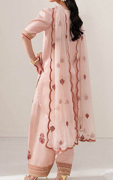 Baroque Pink Raw Silk Suit | Pakistani Embroidered Chiffon Dresses USA- Image 2