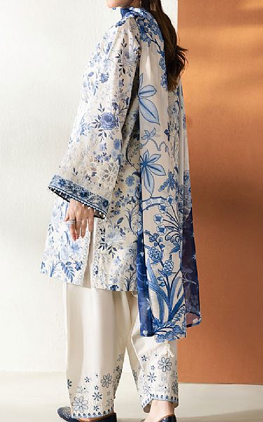 Baroque White/Blue Lawn Suit | Pakistani Lawn Dress in USA- Image 2