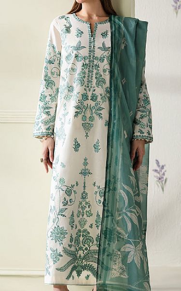 Baroque Off-white Lawn Suit | Pakistani Lawn Dress in USA- Image 1