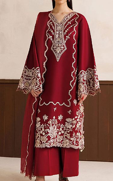 Baroque Maroon Lawn Suit | Pakistani Lawn Dress in USA- Image 1