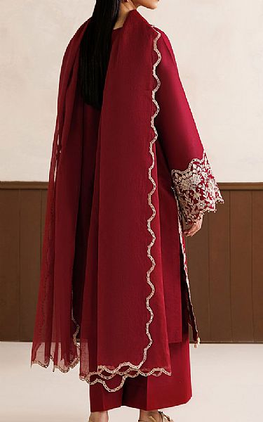 Baroque Maroon Lawn Suit | Pakistani Lawn Dress in USA- Image 2